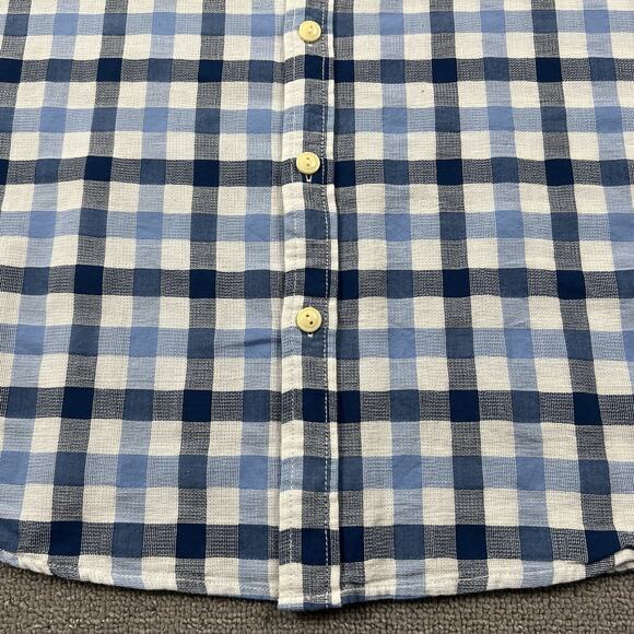 True Grit Shirt Adult Extra Large Blue Check Button Up Short Sleeve Casual Men's - Picture 6 of 13